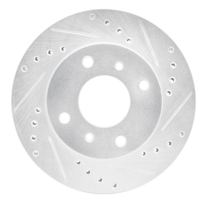 R1 Concepts R1 89-13 Infiniti G20 Front Right Drilled & Slotted Silver Brake Rotor