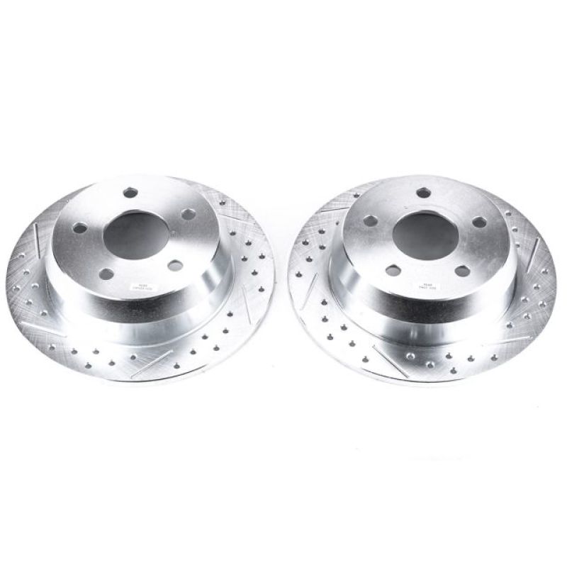 PowerStop Power Stop 99-04 Jeep Grand Cherokee Rear Evolution Drilled & Slotted Rotors - Pair