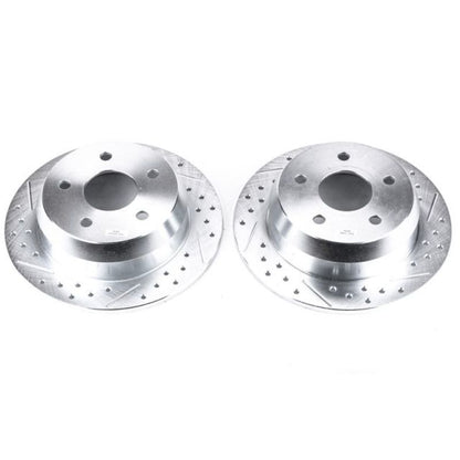 PowerStop Power Stop 99-04 Jeep Grand Cherokee Rear Evolution Drilled & Slotted Rotors - Pair