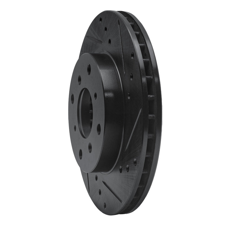 R1 Concepts R1 92-96 Honda Prelude Front Right Drilled & Slotted Black Brake Rotor