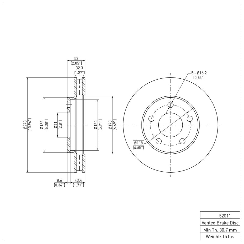 DFC 97-05 Buick Century Front Brake Rotor