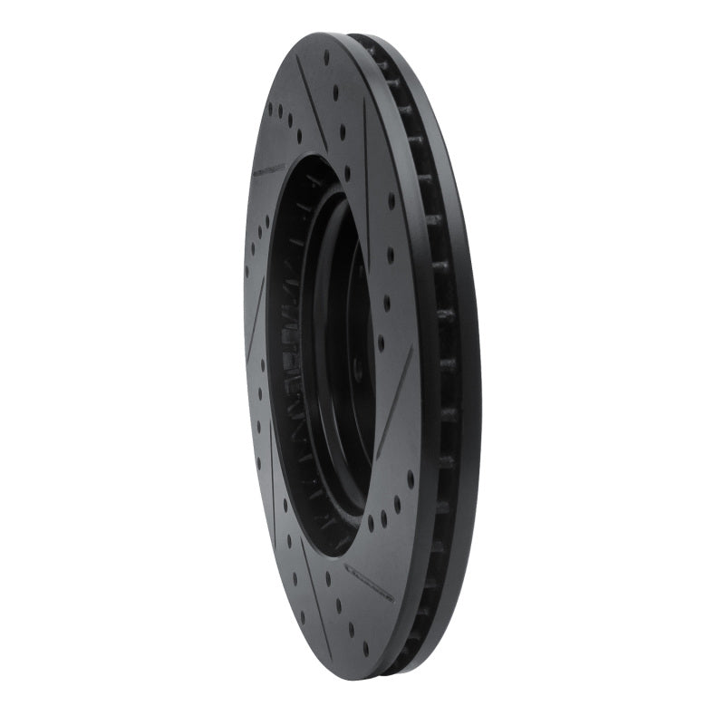 R1 Concepts R1 15-25 Hyundai Kona EV Front Left Drilled & Slotted Black Brake Rotor
