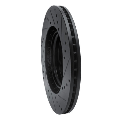 R1 Concepts R1 15-25 Hyundai Kona EV Front Left Drilled & Slotted Black Brake Rotor