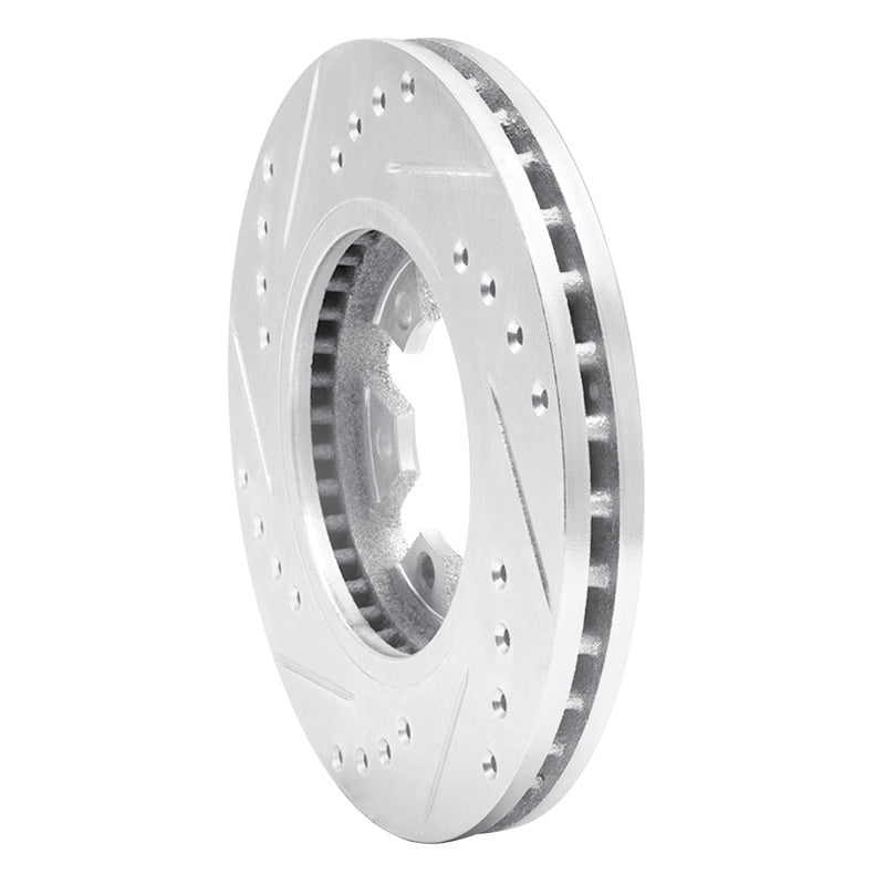 R1 Concepts R1 85-12 Nissan D21 Hardbody Pickup HD (6 Cyl) Front Right Drilled & Slotted Silver Brake Rotor