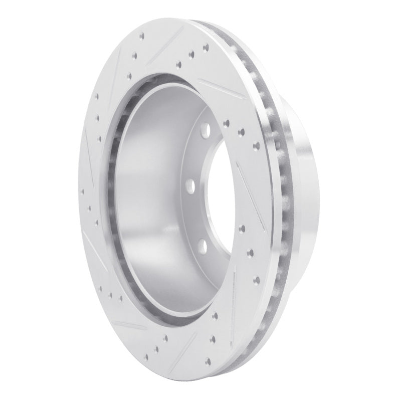 R1 Concepts R1 99-05 Ford F-250 2WD (Super Duty) Rear Right Drilled & Slotted Silver Brake Rotor