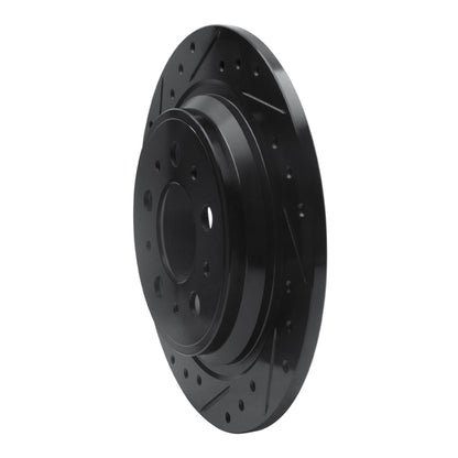 R1 Concepts R1 98-00 Volvo S70 Rear Left Drilled & Slotted Black Brake Rotor