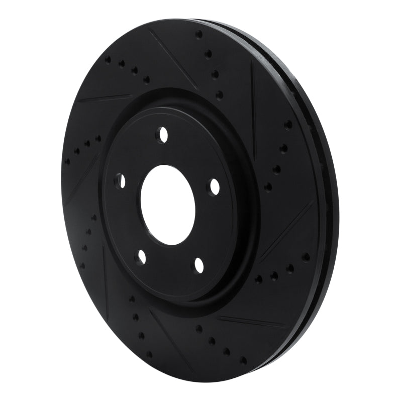 R1 Concepts R1 12-25 Chrysler Voyager Front Right Drilled & Slotted Black Brake Rotor