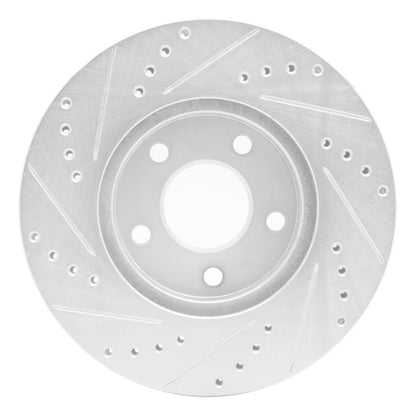 R1 Concepts R1 07-10 Chevrolet COBALT Front Right Drilled & Slotted Silver Brake Rotor