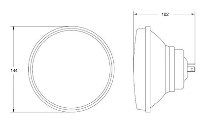 Hella Vision Plus 5-3/4in Round Conversion Headlamp High/Low Beam - Single Lamp