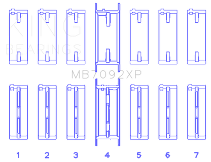 King Engine Bearings Nissan RB26DETT Performance Main Bearing Set - Size STDX