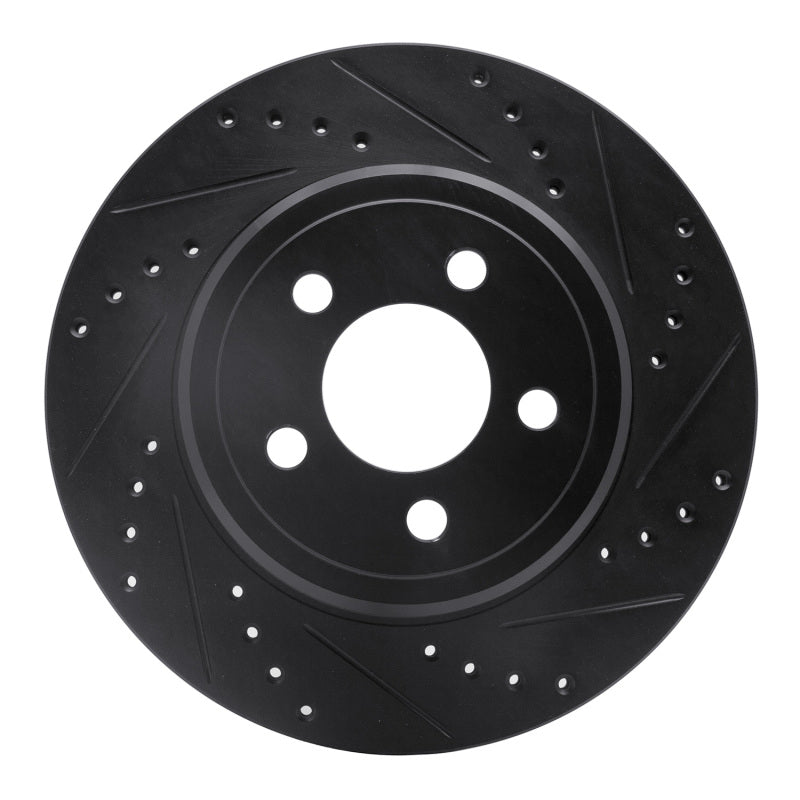 R1 Concepts R1 05-23 Chrysler 300 Rear Right Drilled & Slotted Black Brake Rotor