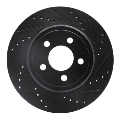 R1 Concepts R1 05-23 Chrysler 300 Rear Right Drilled & Slotted Black Brake Rotor