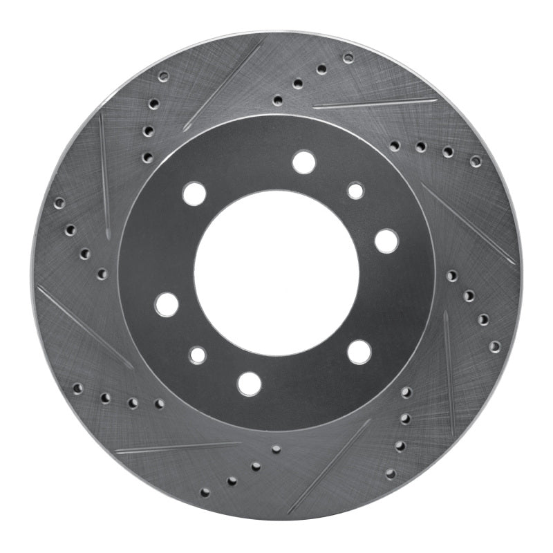 R1 Concepts R1 06-10 Hummer H3 Front Left Drilled & Slotted Silver Brake Rotor