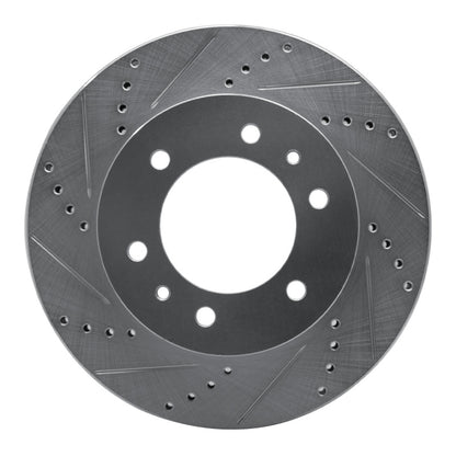 R1 Concepts R1 06-10 Hummer H3 Front Left Drilled & Slotted Silver Brake Rotor