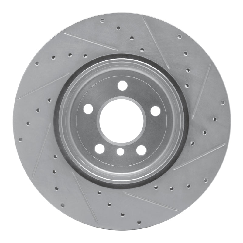 R1 Concepts R1 10-19 BMW 640I xDrive Convertible Rear Left Drilled & Slotted Silver Brake Rotor