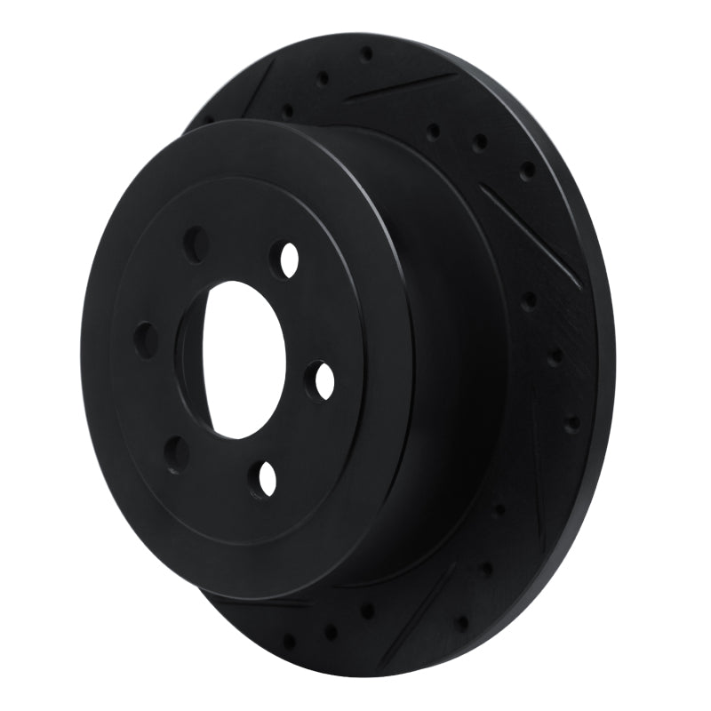 R1 Concepts R1 03-04 Dodge Dakota 4WD Rear Left Drilled & Slotted Black Brake Rotor