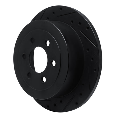 R1 Concepts R1 03-04 Dodge Dakota 4WD Rear Left Drilled & Slotted Black Brake Rotor