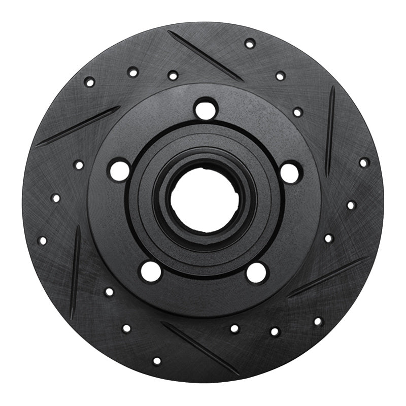 R1 Concepts R1 96-08 Audi A4 (Mexico) Rear Right Drilled & Slotted Black Brake Rotor