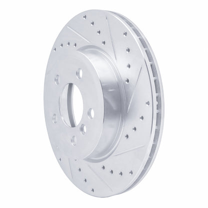 R1 Concepts R1 04-10 BMW X3 Front Right Drilled & Slotted Silver Brake Rotor