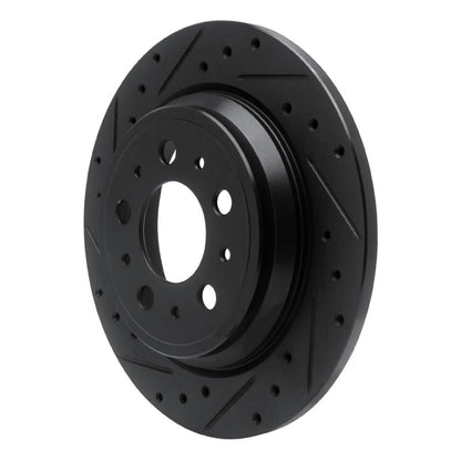 R1 Concepts R1 99-00 Volvo V70 Rear Left Drilled & Slotted Black Brake Rotor