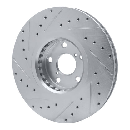 R1 Concepts R1 07-11 Lexus GS350 Right Front Drilled & Slotted Silver Brake Rotor