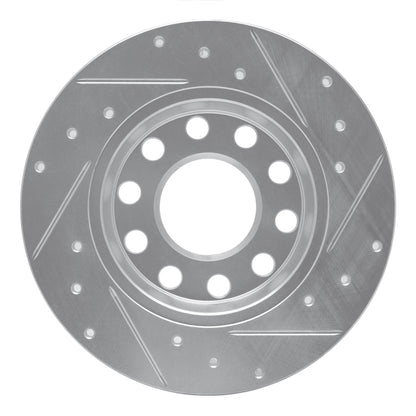 R1 Concepts R1 00-08 Audi A4 (USA/Canada) Rear Left Drilled & Slotted Silver Brake Rotor
