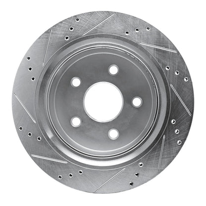 R1 Concepts R1 02-24 Chrysler ASPEN Rear Right Drilled & Slotted Silver Brake Rotor