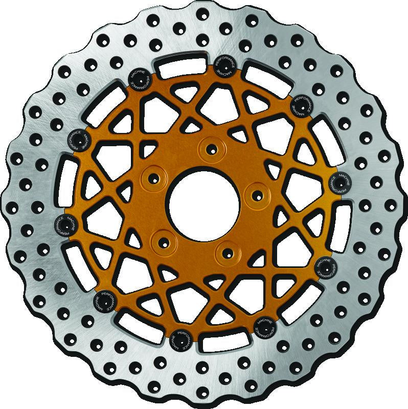 Performance Machine Disc/Carr Speedstar 11.8in x .20 FF No O/S Front - Gold Ano
