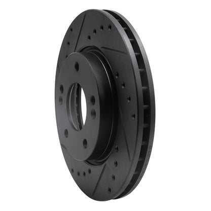 R1 Concepts R1 07-10 Hyundai Elantra Front Left Drilled & Slotted Black Brake Rotor