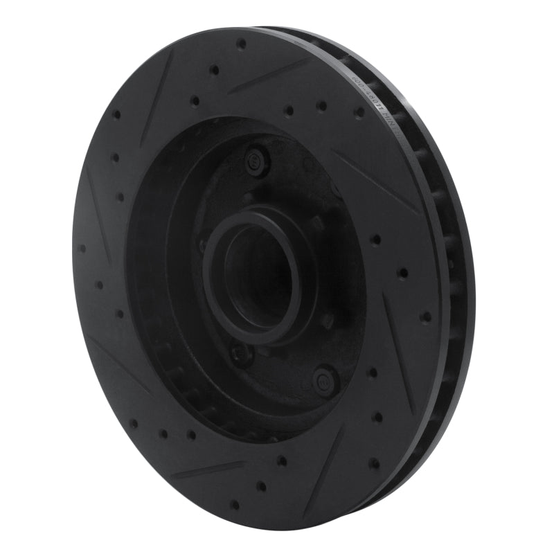 R1 Concepts R1 88-96 Chevrolet C2500 Front Right Drilled & Slotted Black Brake Rotor