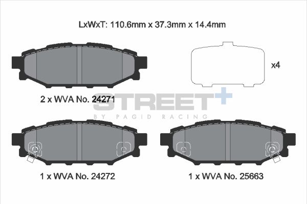 PAGID Racing T8065SP2001 STREET+ Brake Pads