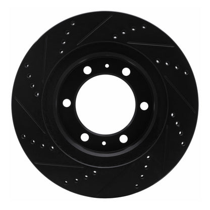 R1 Concepts R1 05-23 Toyota Tacoma Front Right Drilled & Slotted Black Brake Rotor
