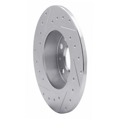 R1 Concepts R1 05-25 Audi A3 Rear Right Drilled & Slotted Silver Brake Rotor