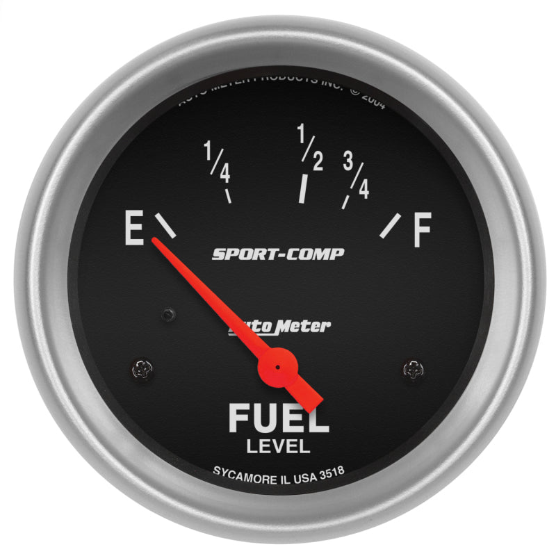 AutoMeter Gauge Fuel Level 2-5/8in. 16 Ohm(e) to 158 Ohm(f) Elec Sport-Comp