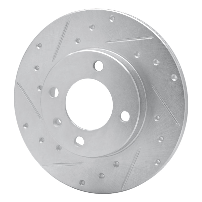 R1 Concepts R1 73-05 Audi 4000 Front Left Drilled & Slotted Silver Brake Rotor