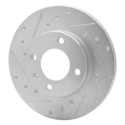 R1 Concepts R1 73-05 Audi 4000 Front Left Drilled & Slotted Silver Brake Rotor