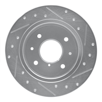 R1 Concepts R1 86-88 Mazda RX-7 Rear Left Drilled & Slotted Silver Brake Rotor