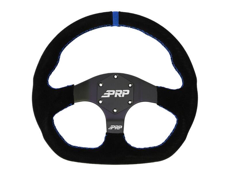 PRP Seats PRP Comp-R D-Shape Suede Steering Wheel - Blue
