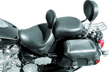 Mustang Motorcycle Mustang 99-15 Yamaha Road Star 1600, 1700 Wide Touring 2PC Seat w/Driver Backrest - Black