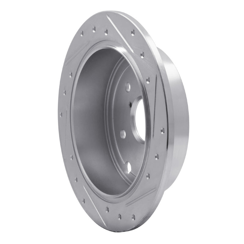 R1 Concepts R1 15-21 Subaru WRX Rear Left Drilled & Slotted Silver Brake Rotor