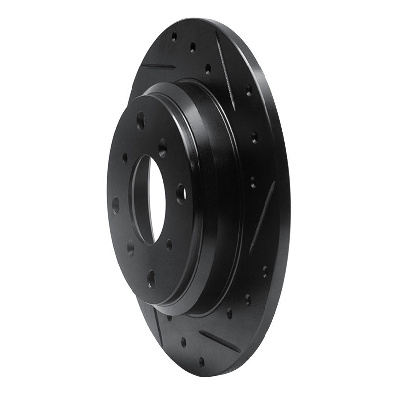 R1 Concepts R1 86-96 Acura Legend Rear Right Drilled & Slotted Black Brake Rotor
