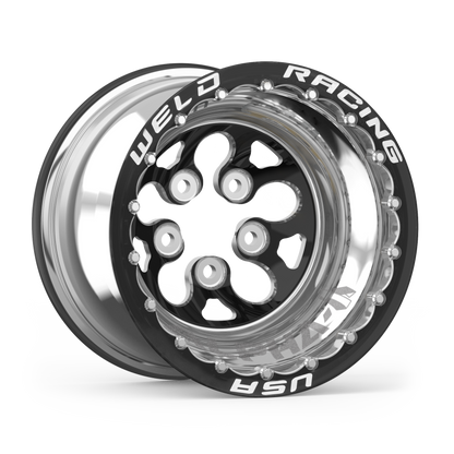 Weld Alpha-1 15x15 / 5x5 BP /4in. BS Black Wheel - Black Double Beadlock MT