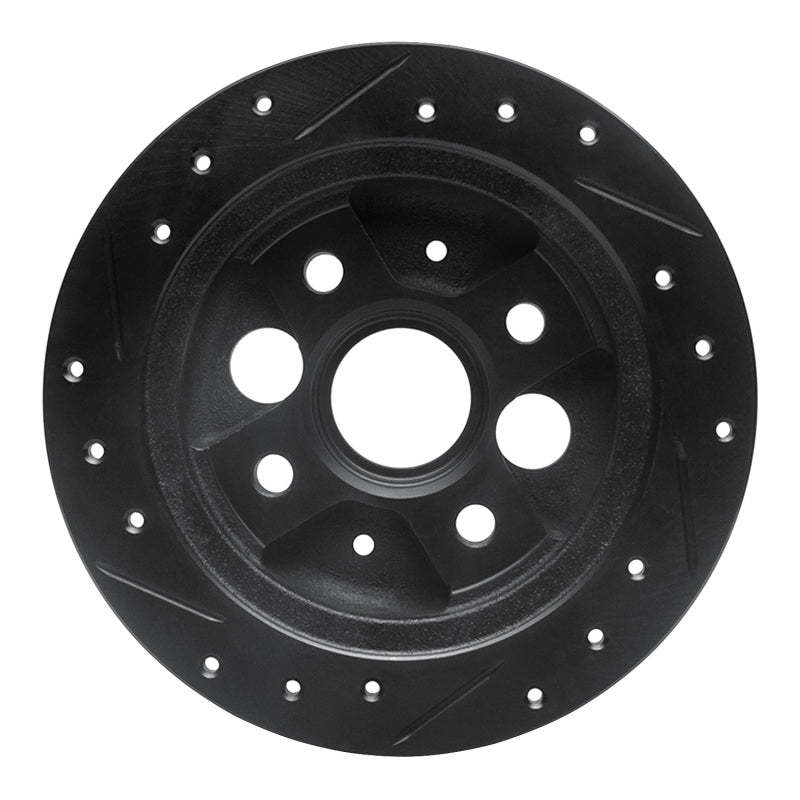 R1 Concepts R1 86-89 Acura Integra Rear Right Drilled & Slotted Black Brake Rotor