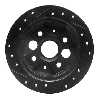 R1 Concepts R1 86-89 Acura Integra Rear Right Drilled & Slotted Black Brake Rotor