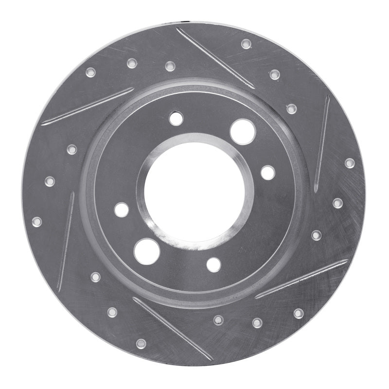 R1 Concepts R1 71-89 Peugeot 504 Rear Right Drilled & Slotted Silver Brake Rotor