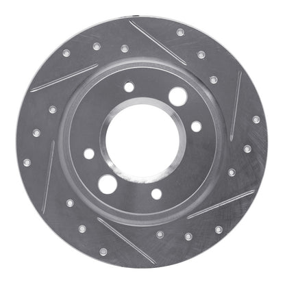R1 Concepts R1 71-89 Peugeot 504 Rear Right Drilled & Slotted Silver Brake Rotor