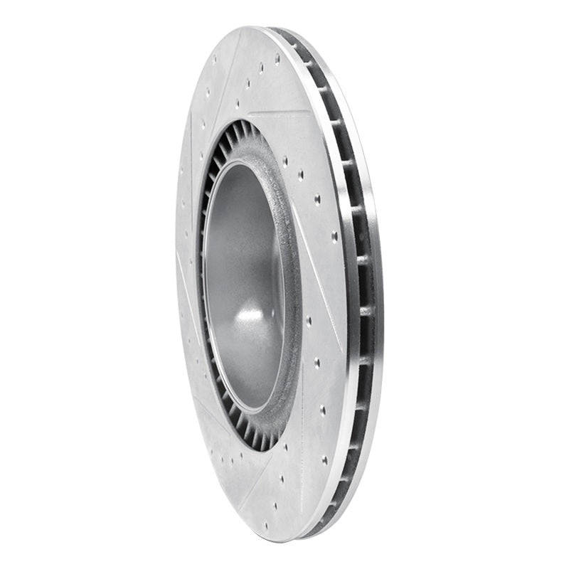 R1 Concepts R1 10-14 BMW X5 Rear Right Drilled & Slotted Silver Brake Rotor