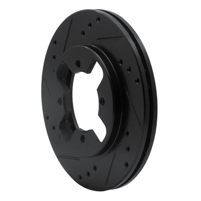 R1 Concepts R1 84-86 Nissan 300ZX Front Left Drilled & Slotted Black Brake Rotor