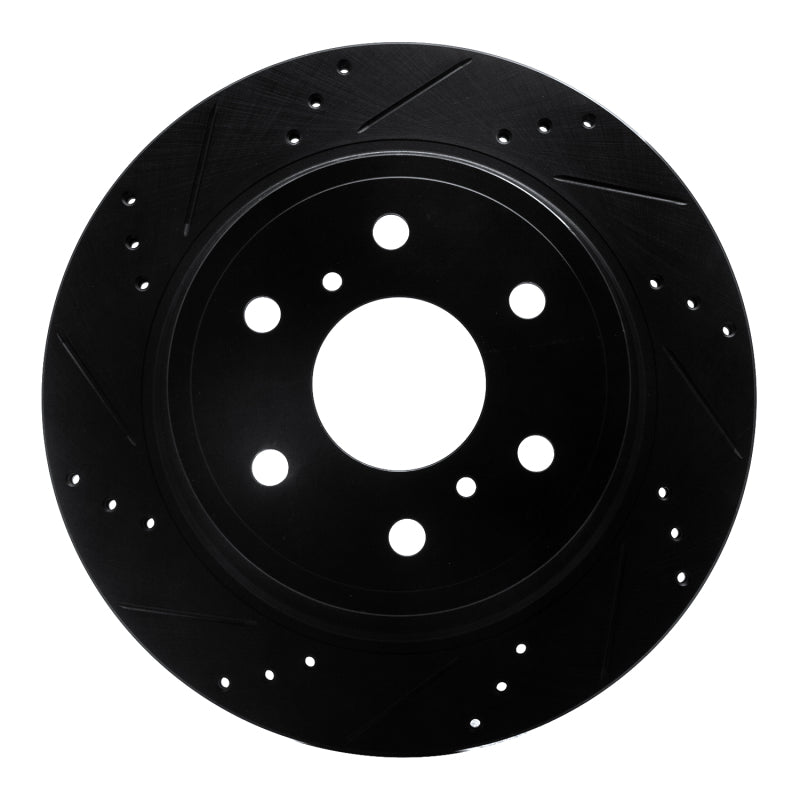 R1 Concepts R1 07-20 Cadillac Escalade Rear Left Drilled & Slotted Black Brake Rotor