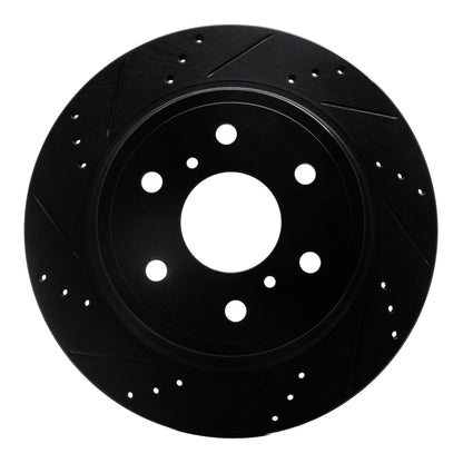 R1 Concepts R1 07-20 Cadillac Escalade Rear Left Drilled & Slotted Black Brake Rotor